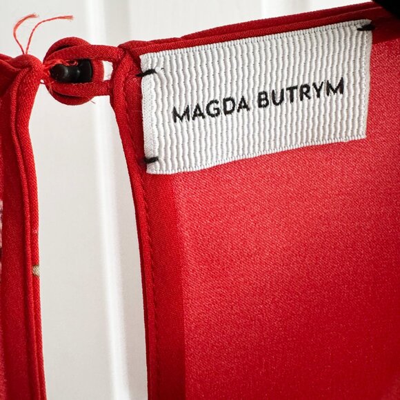 Magda Burtrym "San-Remo" Floral Print Dress in Red, size 34 (fits like size 0) - Picture 8 of 9